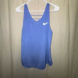 Nike Women's Light Blue Mesh Athletic Running Tank Top